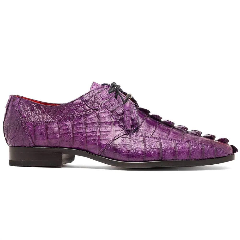 Marco Di Milano Cancun Purple Caiman Crocodile Derby – Genuine Exotic Leather Men’s Dress Shoe sold by Alberto Nardoni