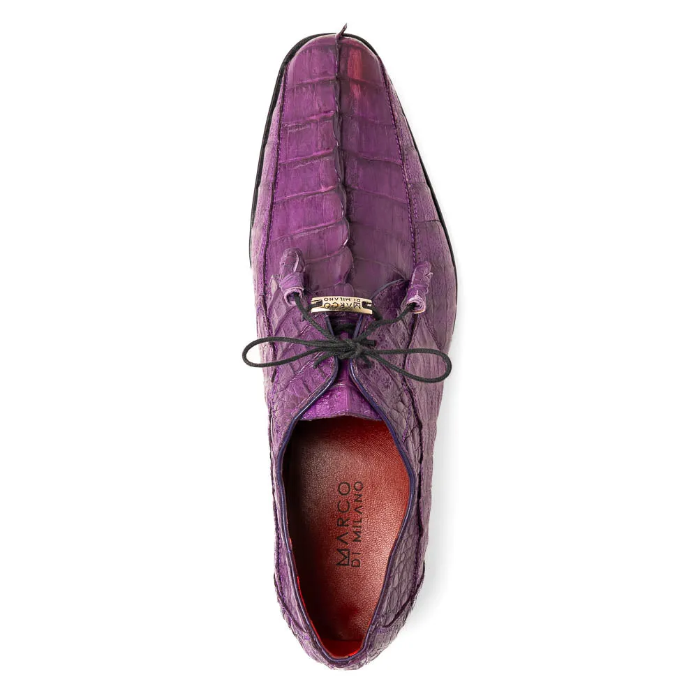 Marco Di Milano Cancun Purple Caiman Crocodile Derby – Genuine Exotic Leather Men’s Dress Shoe sold by Alberto Nardoni product image thumbnail 3