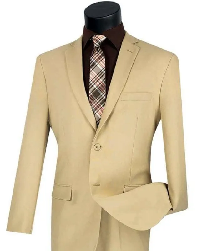 Slim Fit 2 Piece Suit, Beige sold by Alberto Nardoni