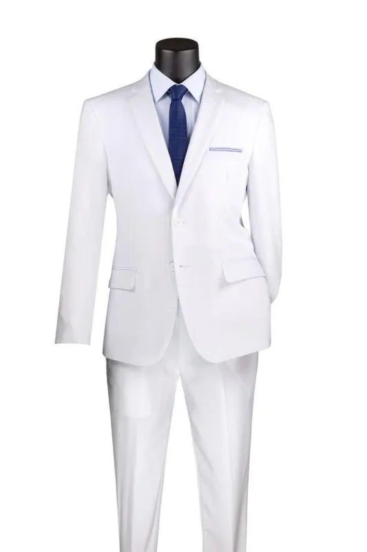 Slim Fit 2 Piece Suit, White sold by Alberto Nardoni