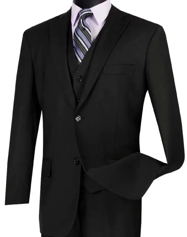 Black Three Piece Classic Fit Suit sold by Alberto Nardoni