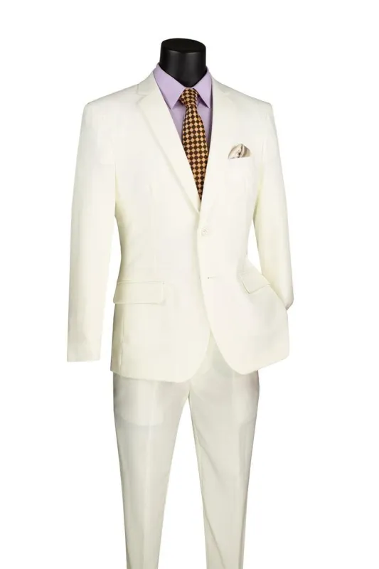 Slim Fit Suit 2 Piece Color Ivory sold by Alberto Nardoni