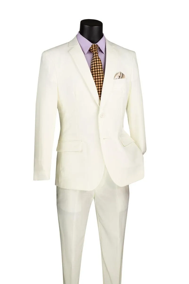 Slim Fit Suit 2 Piece Color Ivory sold by Alberto Nardoni