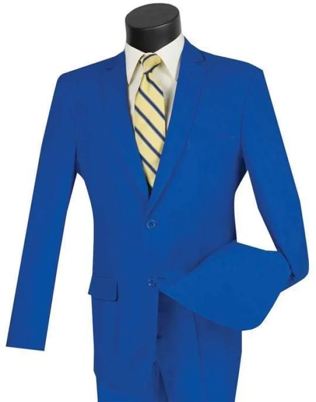 Slim Fit Suit 2 Piece Color Royal sold by Alberto Nardoni