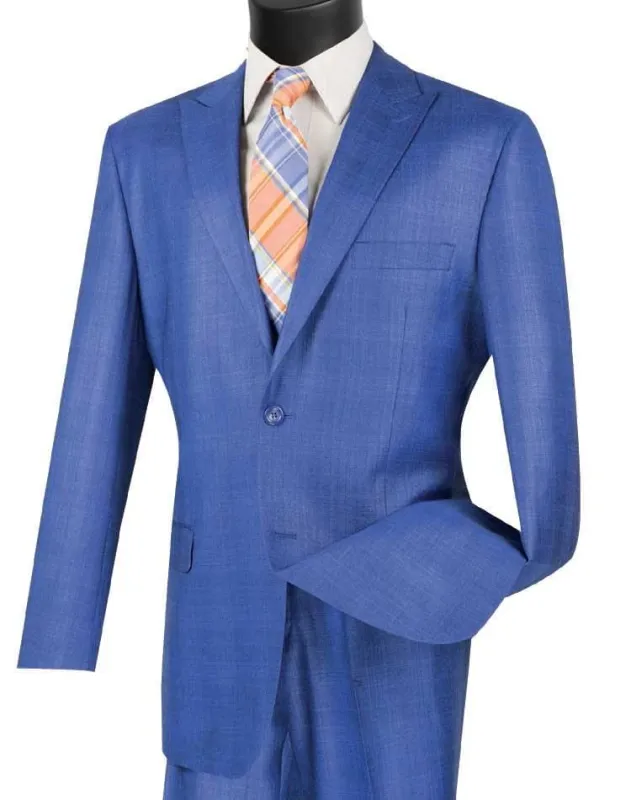 Cambridge Collection-Blue Men's Glen Plaid Suit sold by Alberto Nardoni