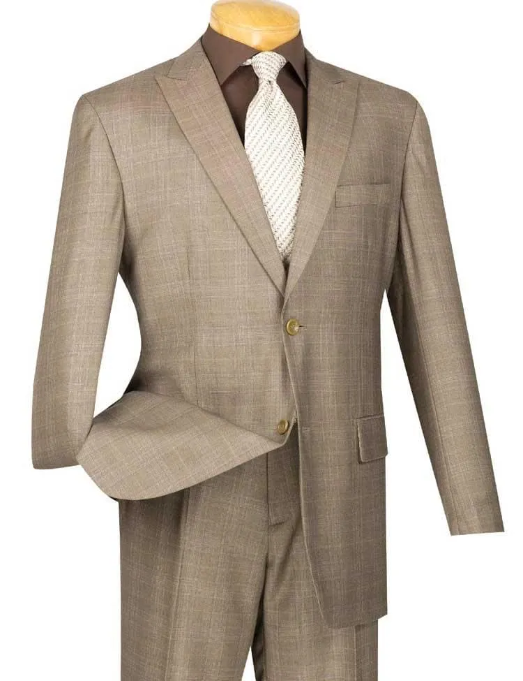 Cambridge Collection-Tan Men's Glen Plaid Suit sold by Alberto Nardoni