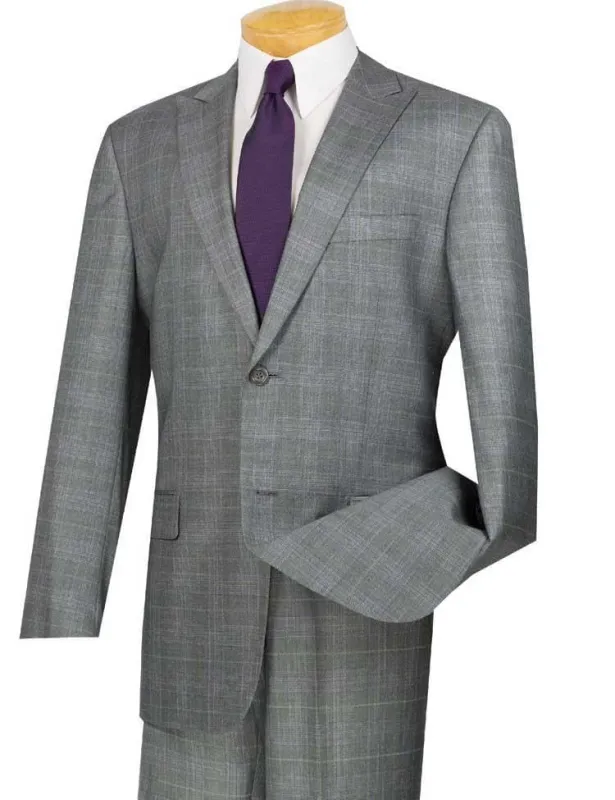 Cambridge Collection-Gray Men's Glen Plaid Suit sold by Alberto Nardoni