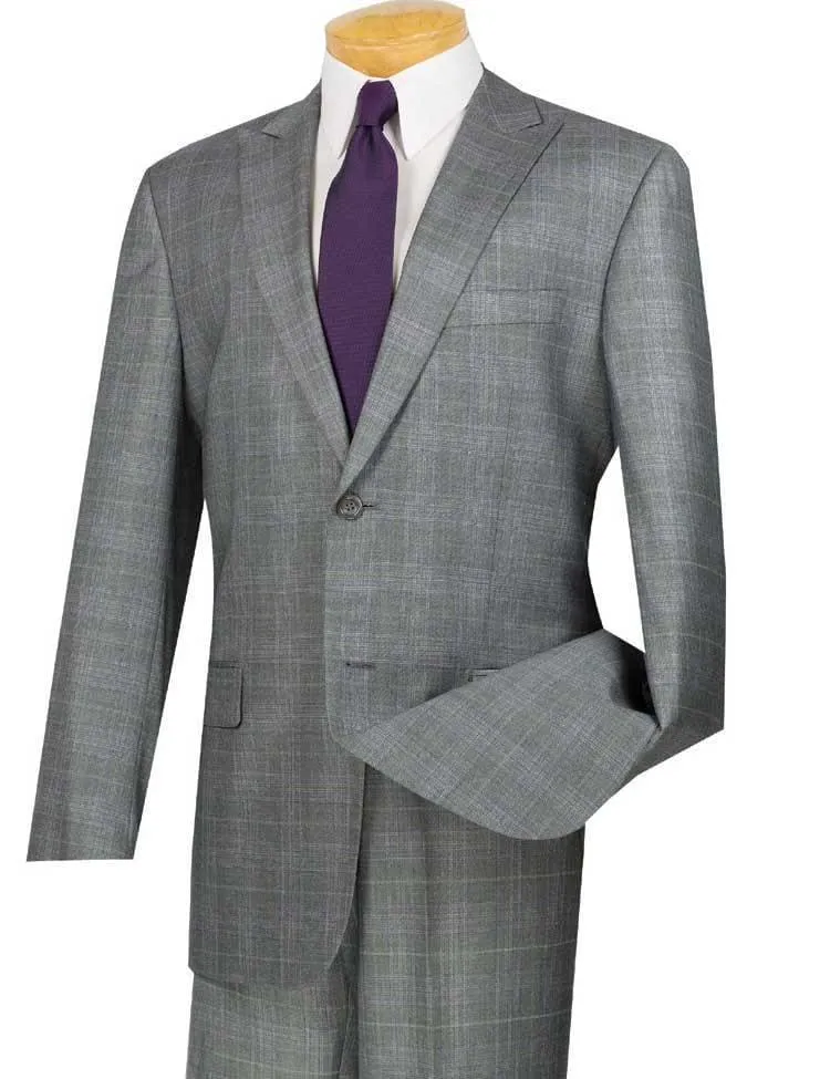 Cambridge Collection-Gray Men's Glen Plaid Suit sold by Alberto Nardoni