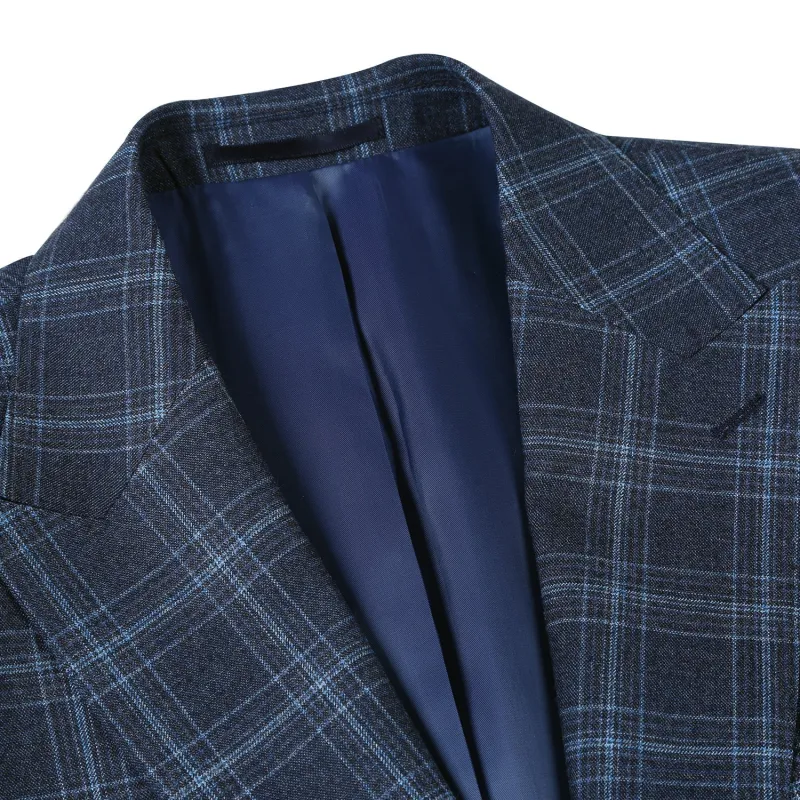 562-4 Men's Slim Fit Wool Stretch Checked Suits sold by Alberto Nardoni