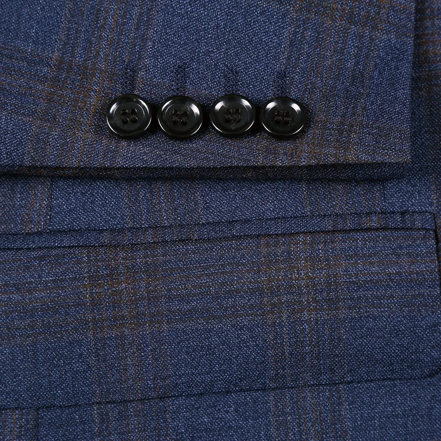 562-7 Men's 3-Piece Wool Stretch Checked Suits sold by Alberto Nardoni product image thumbnail 5