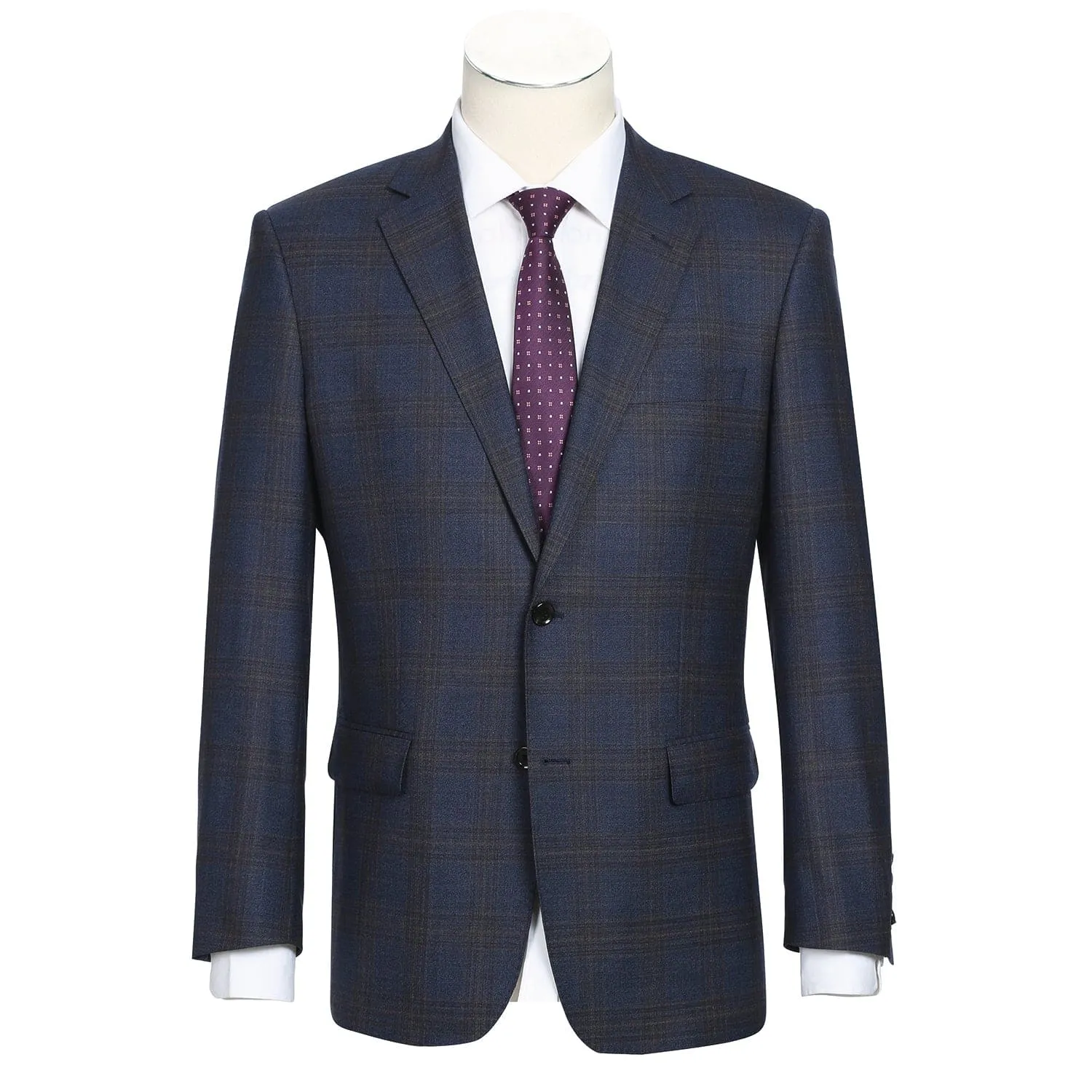 562-7 Men's 3-Piece Wool Stretch Checked Suits sold by Alberto Nardoni