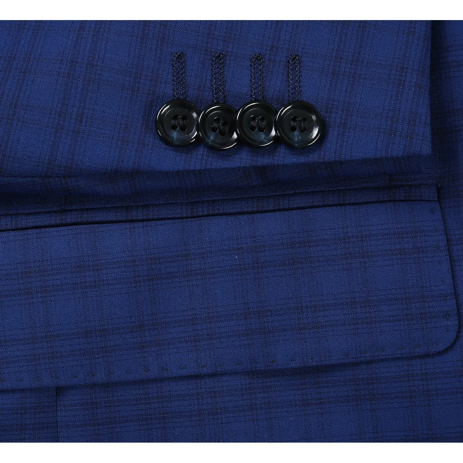 564-2 Men's Classic Fit Wool Blend Checked Suit sold by Alberto Nardoni product image thumbnail 4
