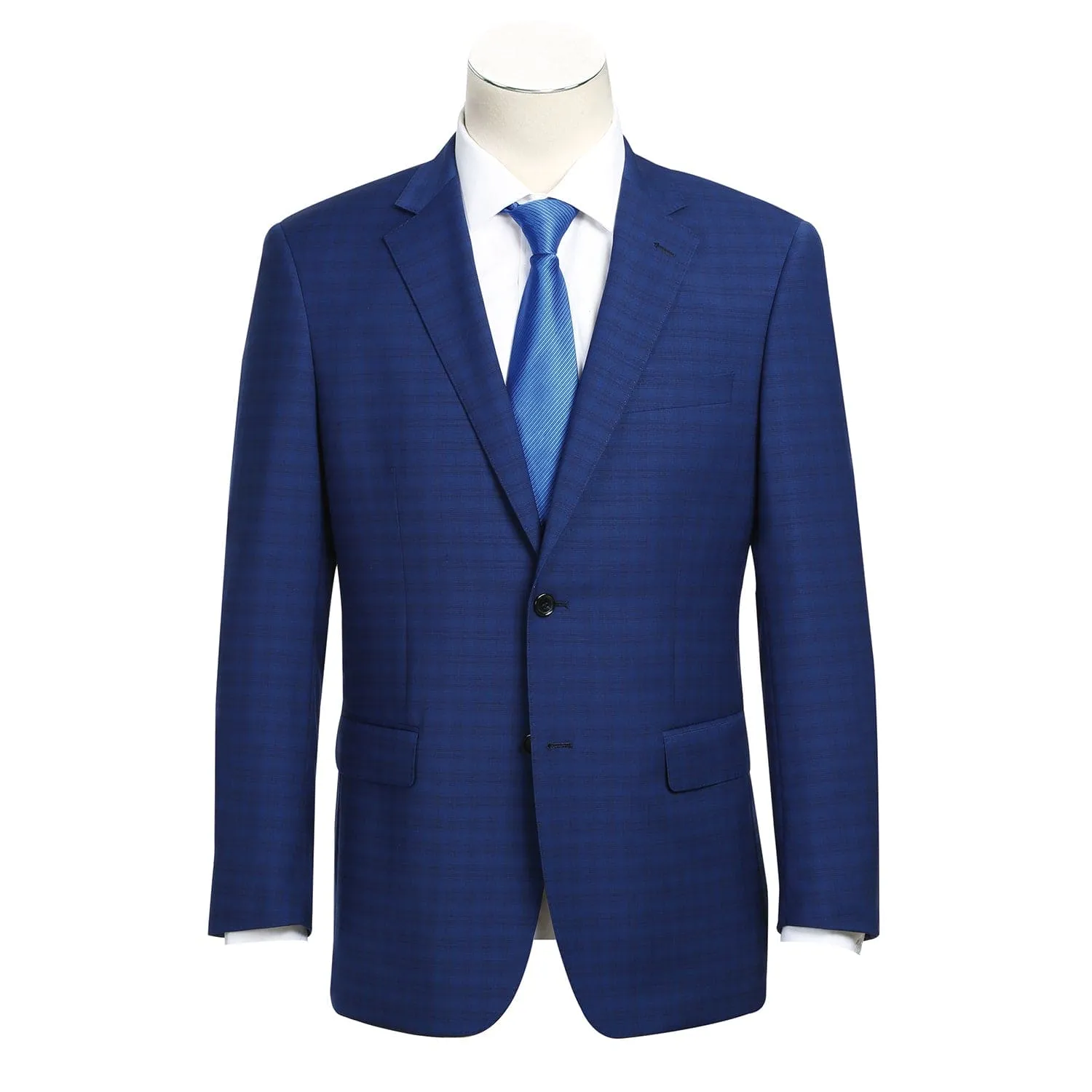 564-2 Men's Classic Fit Wool Blend Checked Suit sold by Alberto Nardoni