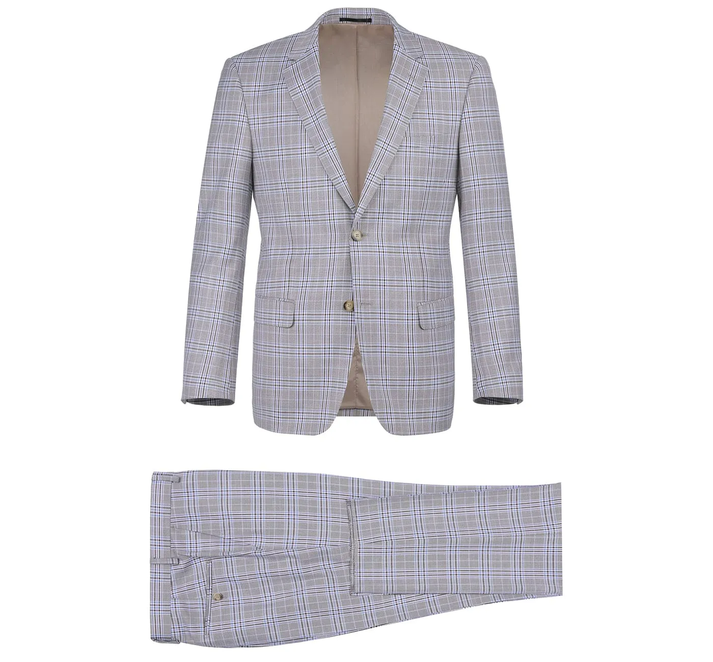 292-7 Men's Slim Fit 2-Piece Single Breasted Check Dress Suit sold by Alberto Nardoni