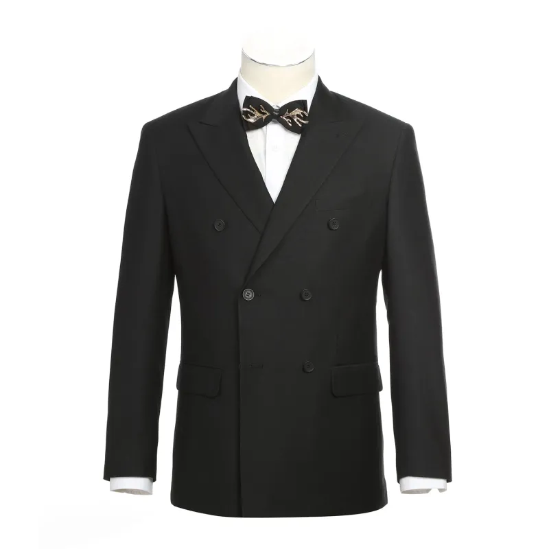 201-1 Men's Double-Breasted Peak Lapel Slim Fit Suit sold by Alberto Nardoni