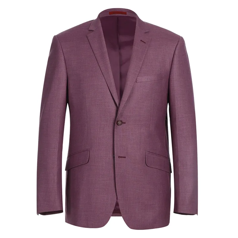 293-16 Men's Slim Fit Notch Lapels Berry Solid Suits sold by Alberto Nardoni