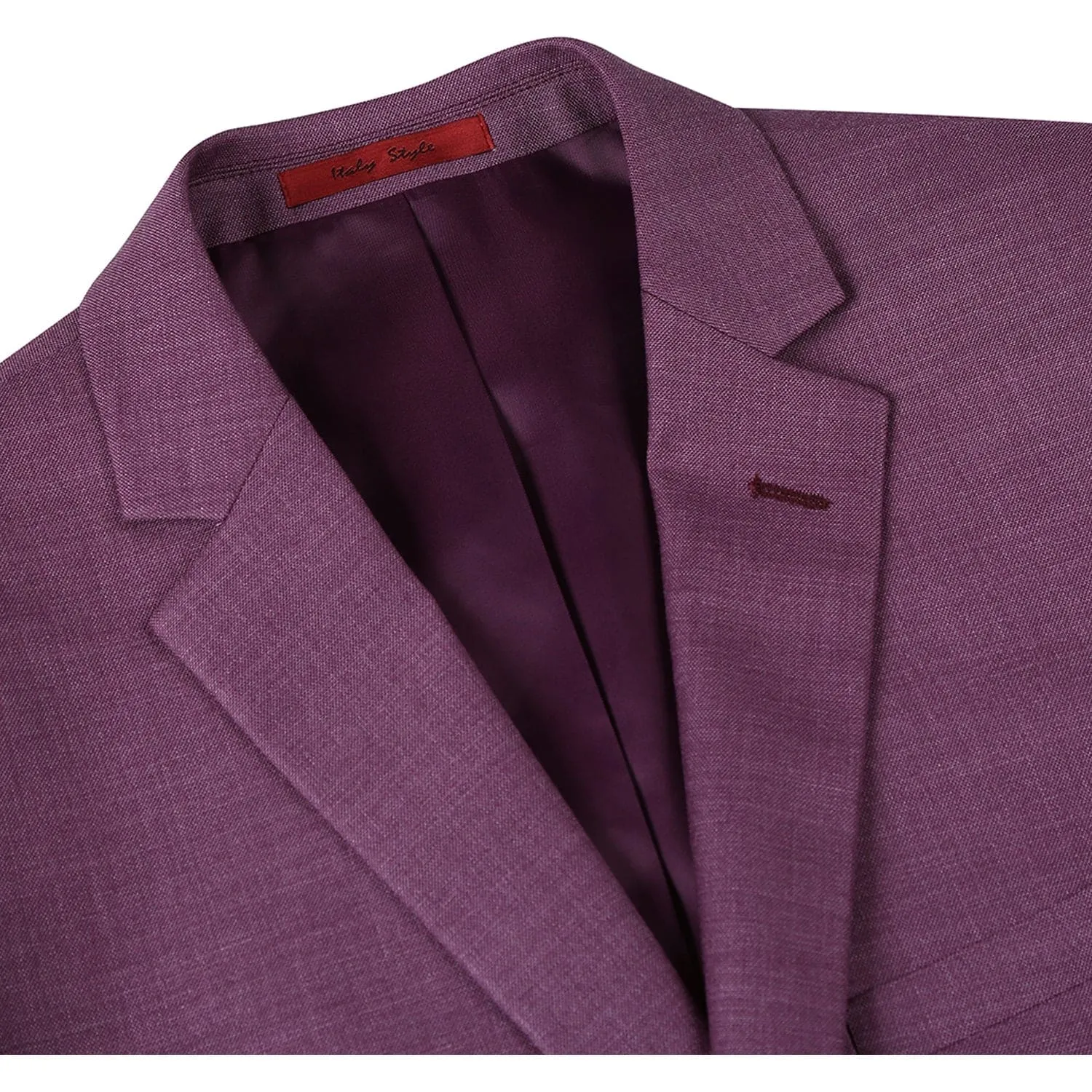 293-16 Men's Slim Fit Notch Lapels Berry Solid Suits sold by Alberto Nardoni product image thumbnail 3