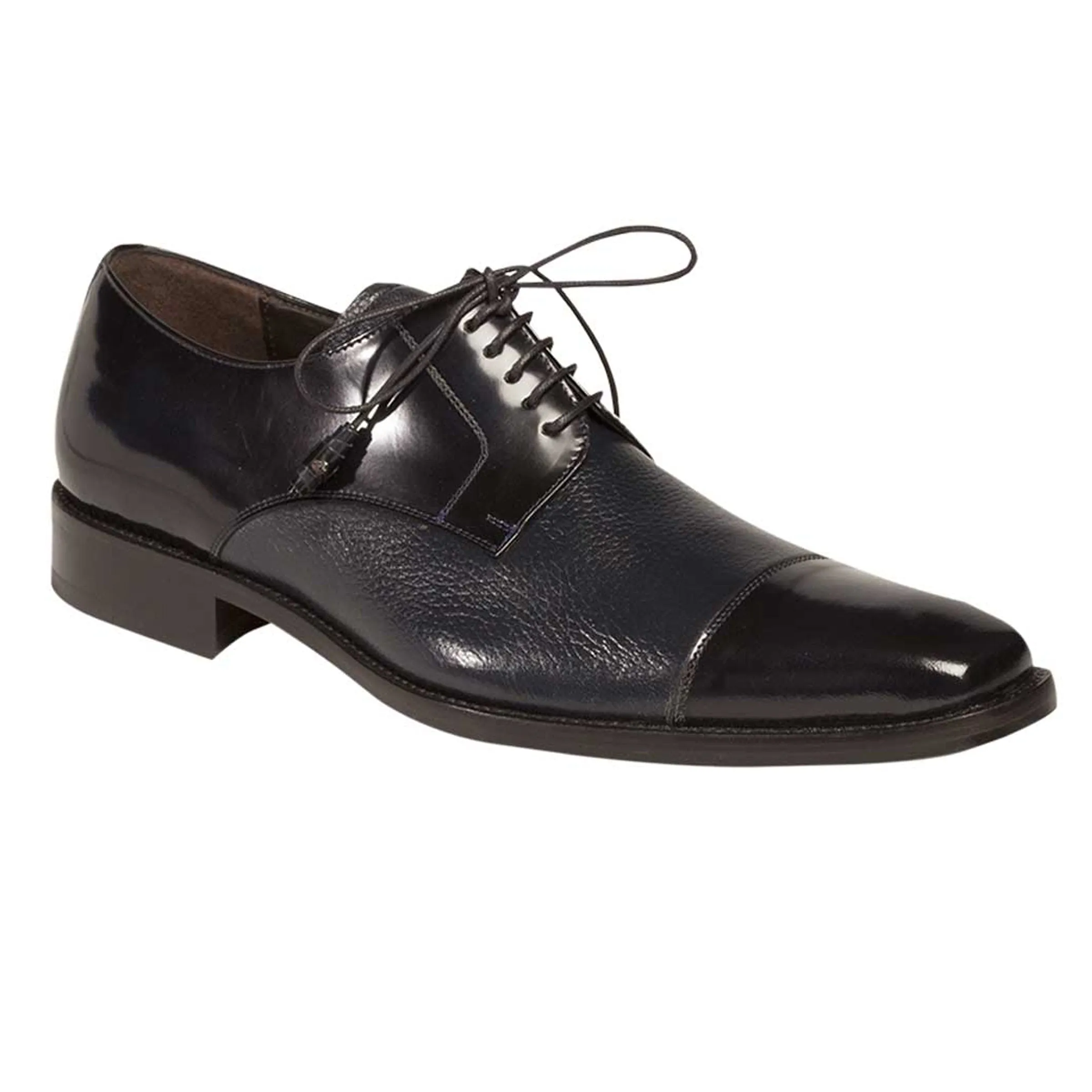 Mens Mezlan Soka Classic Cap Toe Dress Shoe in Navy sold by Alberto Nardoni