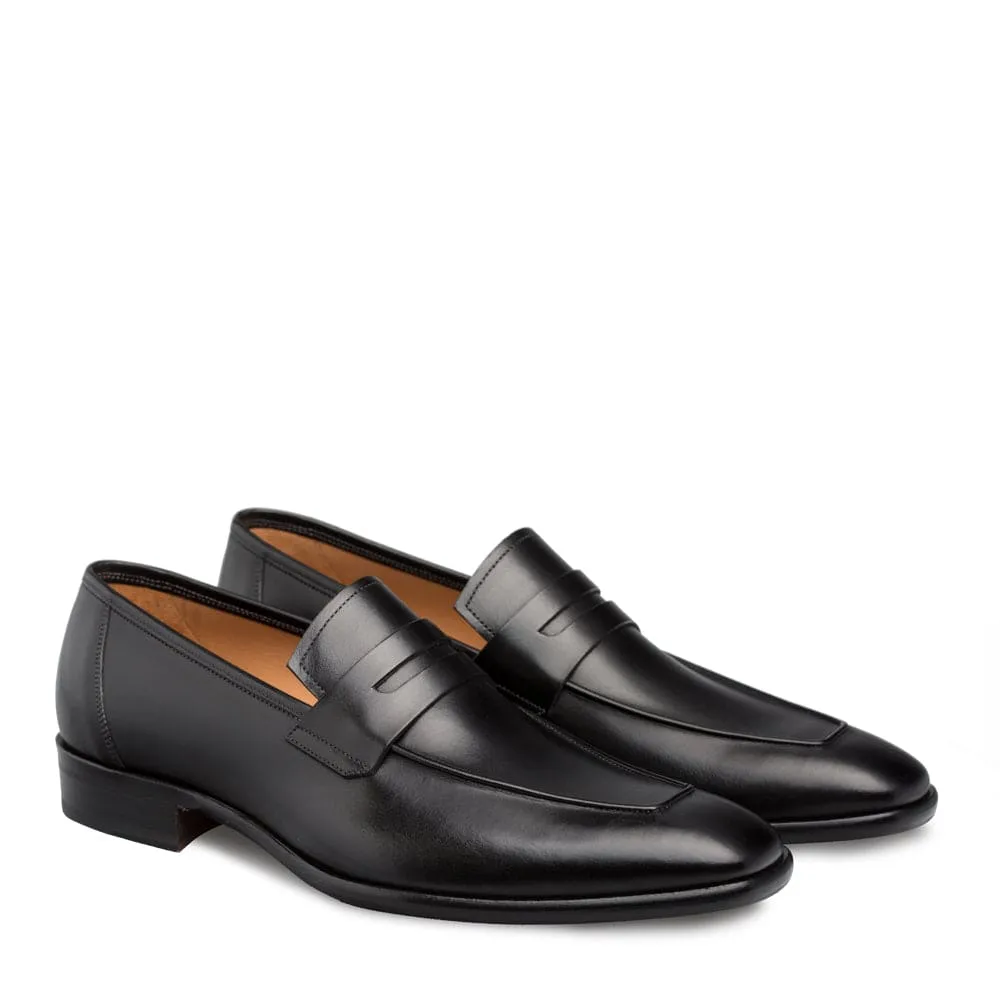 Mens Mezlan Classic Calfskin Slip on Penny Loafer Dress Shoe in Black sold by Alberto Nardoni product image thumbnail 4