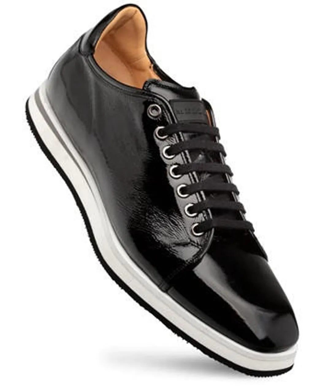 Mezlan Shiny Leather Sport Oxford Sneaker Black Cartuja sold by Alberto Nardoni