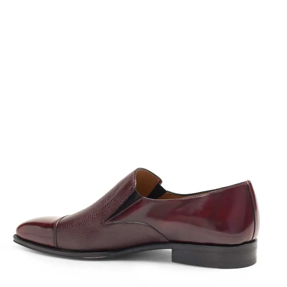 Mens Mezlan Milani Calf & Deerskin Cap Toe Slip on Loafer Dress Shoe in Burgundy - LAST CALL 10,13 sold by Alberto Nardoni product image thumbnail 3