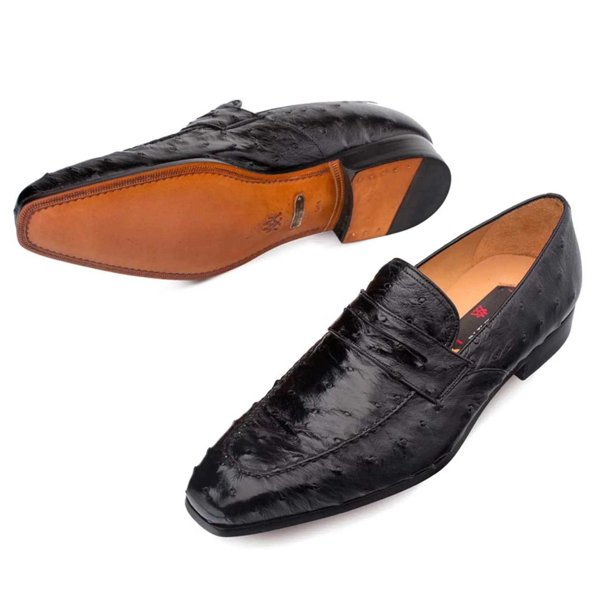 Mezlan Lisbon Black Genuine Ostrich Men’s Classic Slip On sold by Alberto Nardoni product image thumbnail 3