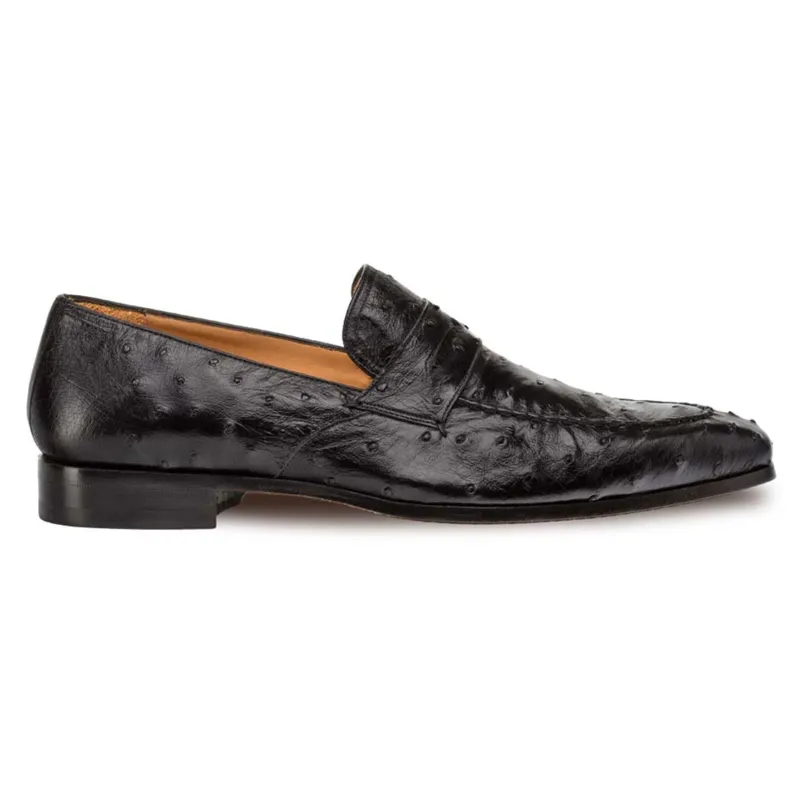 Mezlan Lisbon Black Genuine Ostrich Men’s Classic Slip On sold by Alberto Nardoni