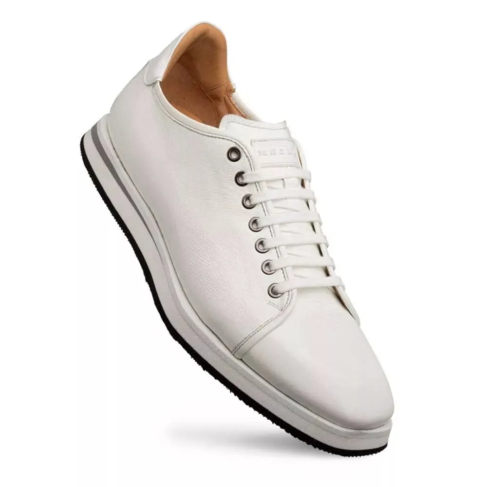 Mezlan Cartuja Sport Oxford White Shiny Calf Sneakers sold by Alberto Nardoni