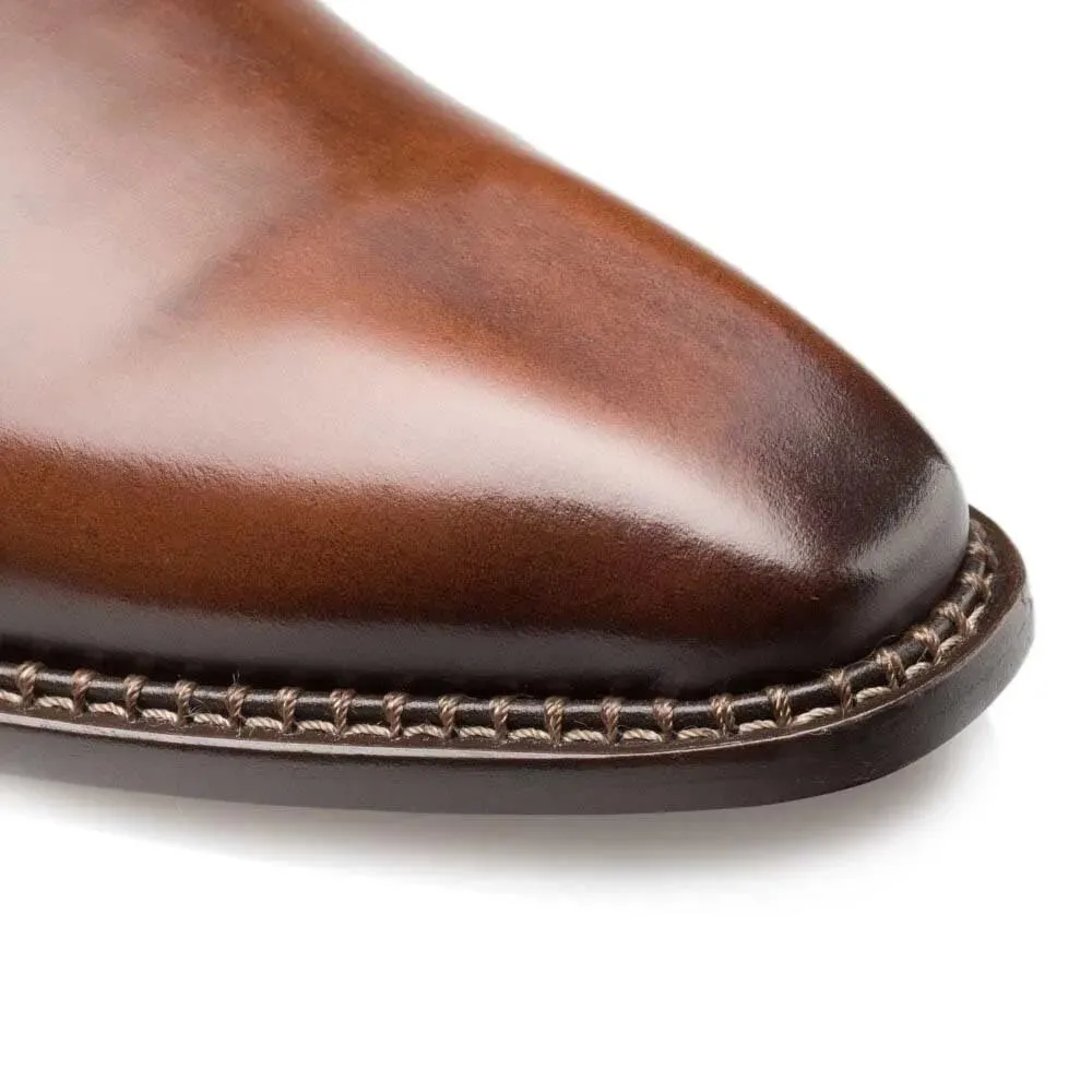 Mezlan Enterprise Brown Calfskin Men’s Plain Toe Shoe sold by Alberto Nardoni product image thumbnail 3