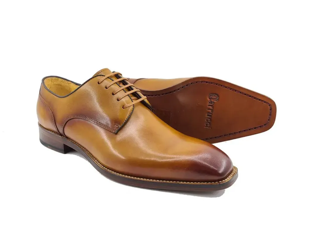 Men’s Burnished Plain Toe Blucher with Leather Sole sold by Alberto Nardoni
