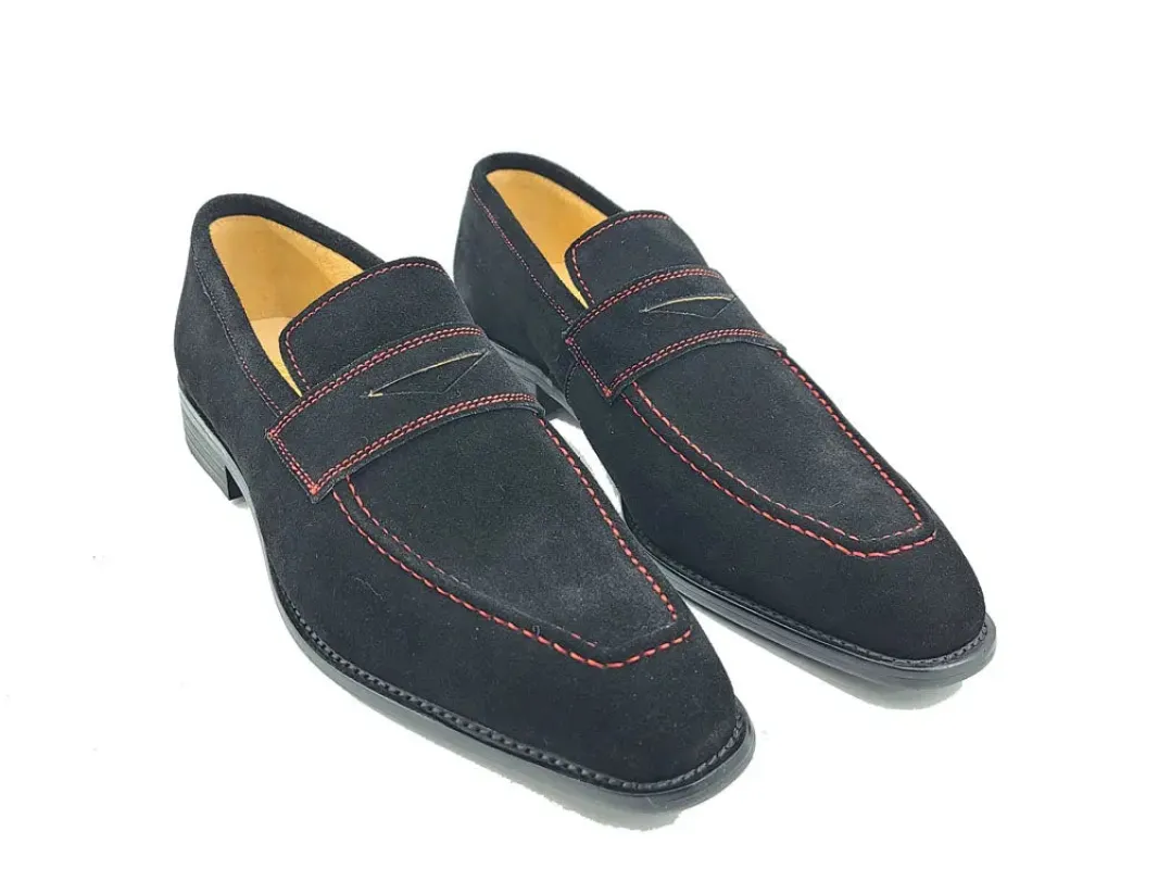 Men’s Suede Contrast Stitch Penny Loafers sold by Alberto Nardoni