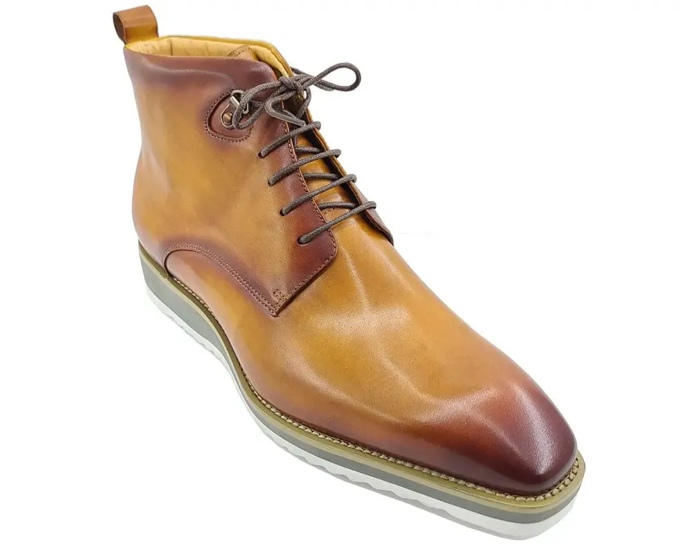 Men’s Burnished Calfskin Leather Lace-Up Boot sold by Alberto Nardoni product image thumbnail 3