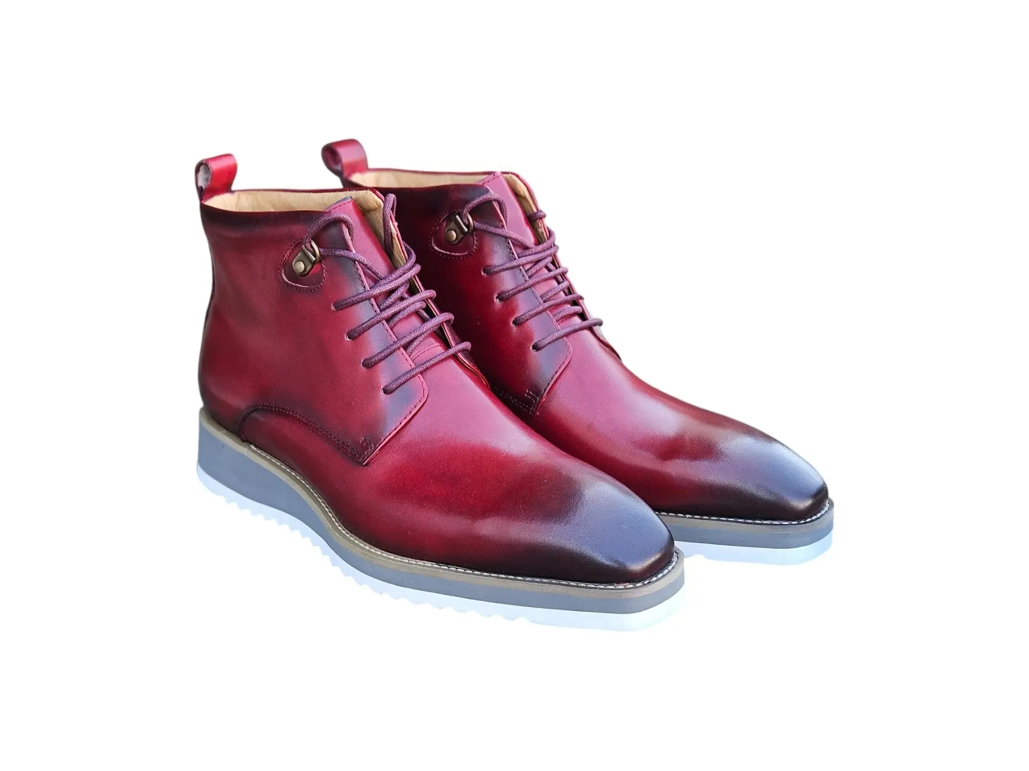 Men’s Burnished Calfskin Leather Lace-Up Boot sold by Alberto Nardoni product image thumbnail 5