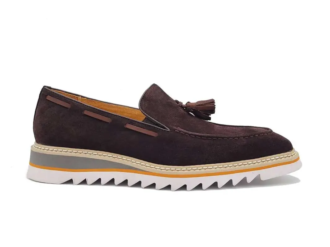 Suede Venetian Loafer with Leather Tassel sold by Alberto Nardoni