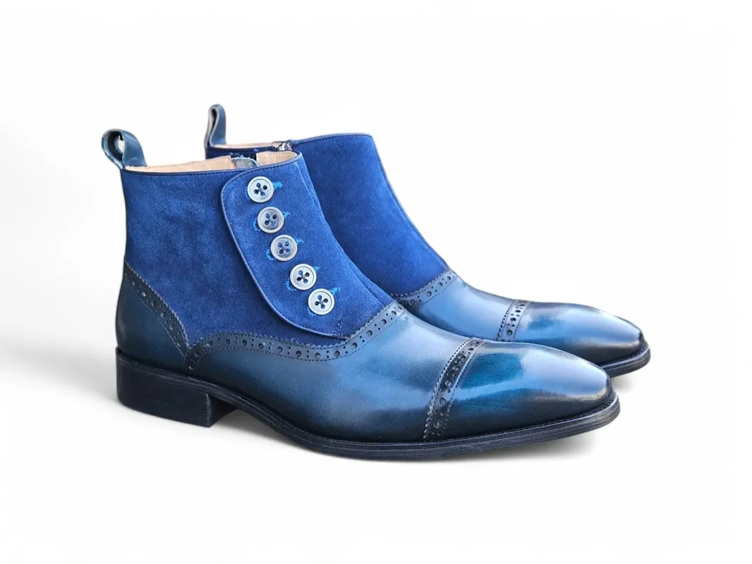 Mixed Media Leather and Suede Slip-On Boot made by Alberto Nardoni