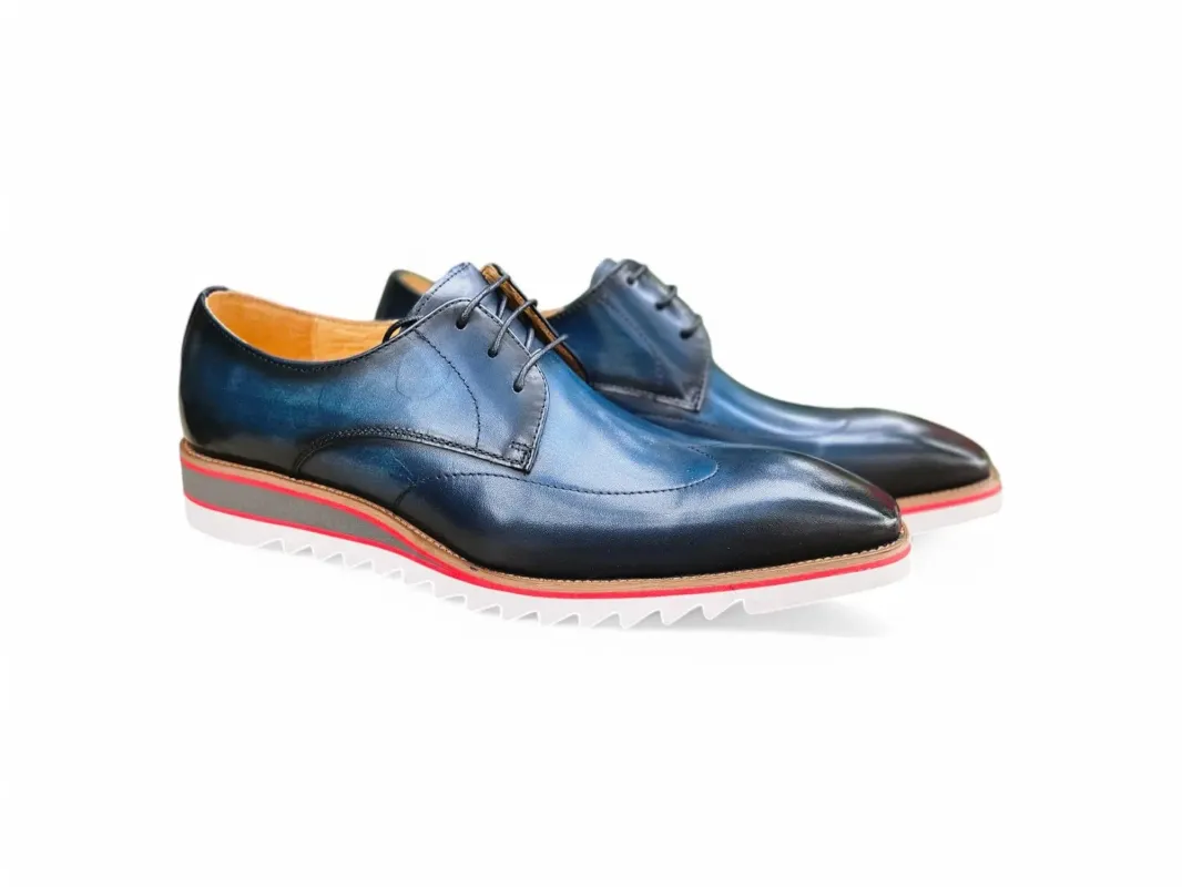Plain Toe Wing-tip Stitching Blucher style Oxford sold by Alberto Nardoni