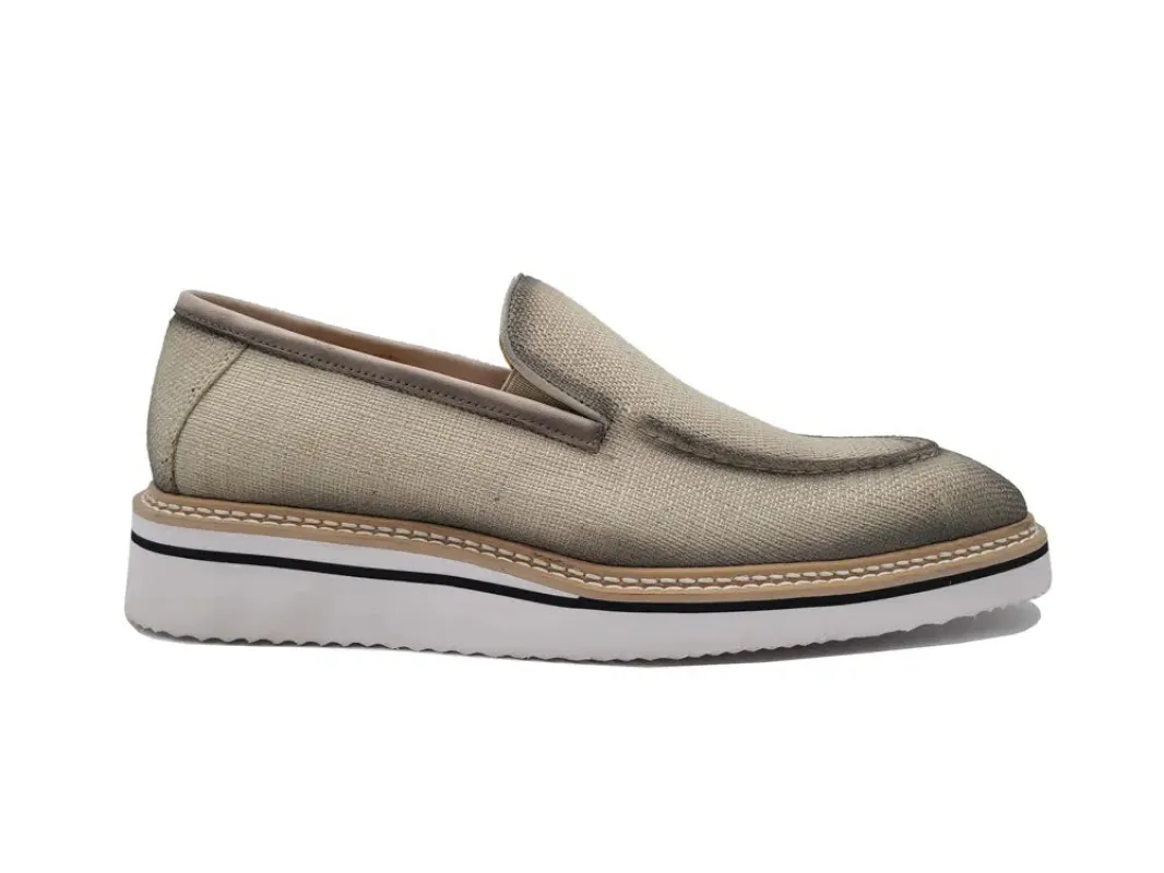 Burninshed Linen Loafer sold by Alberto Nardoni