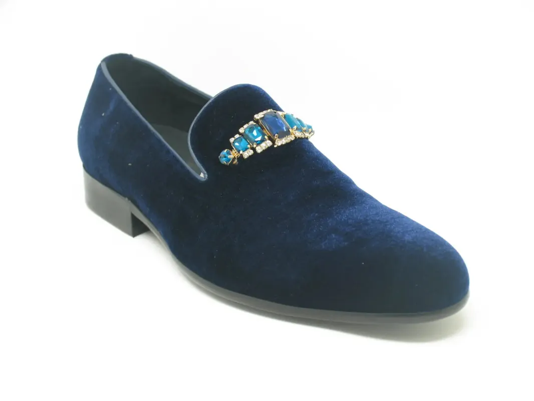 Formal Velvet Loafer with studs sold by Alberto Nardoni