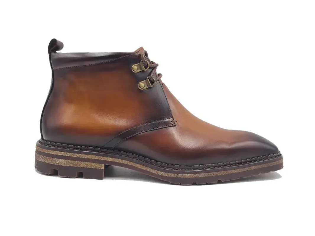 Calfskin Chukka Boot with Lug Sole sold by Alberto Nardoni