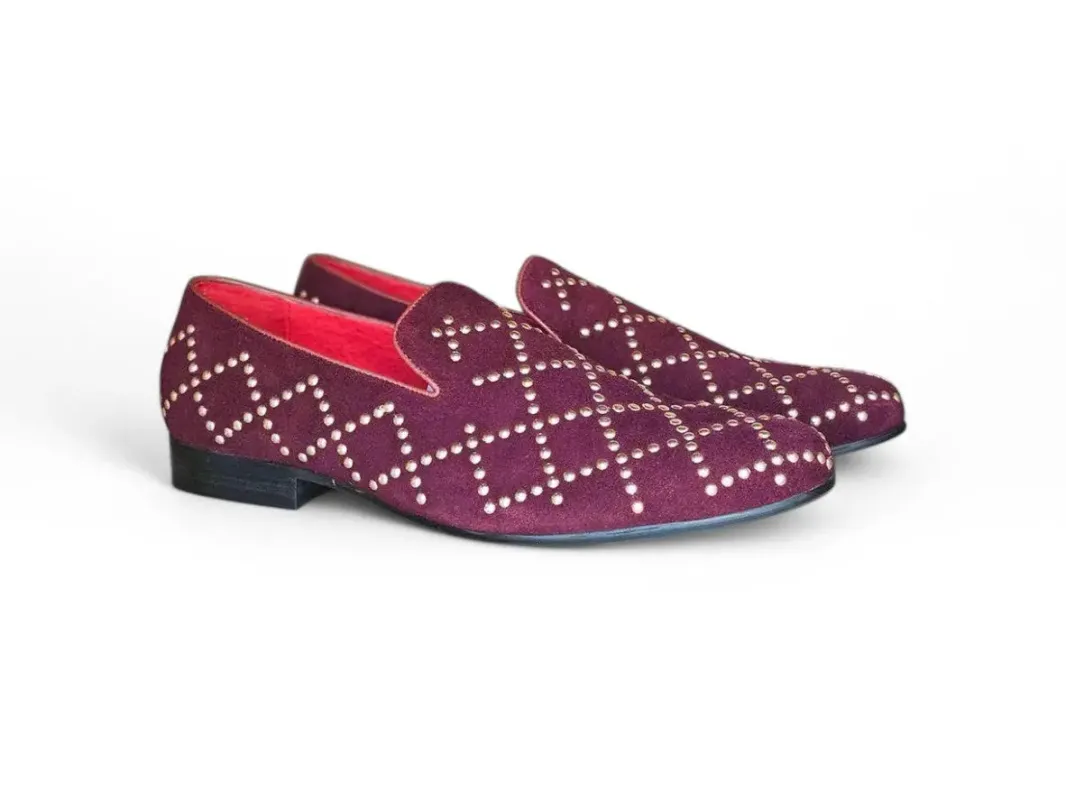 Dress Studs Loafer in Suede sold by Alberto Nardoni