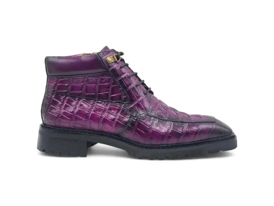 Men's Lace-up Boots Alligator Embossed sold by Alberto Nardoni