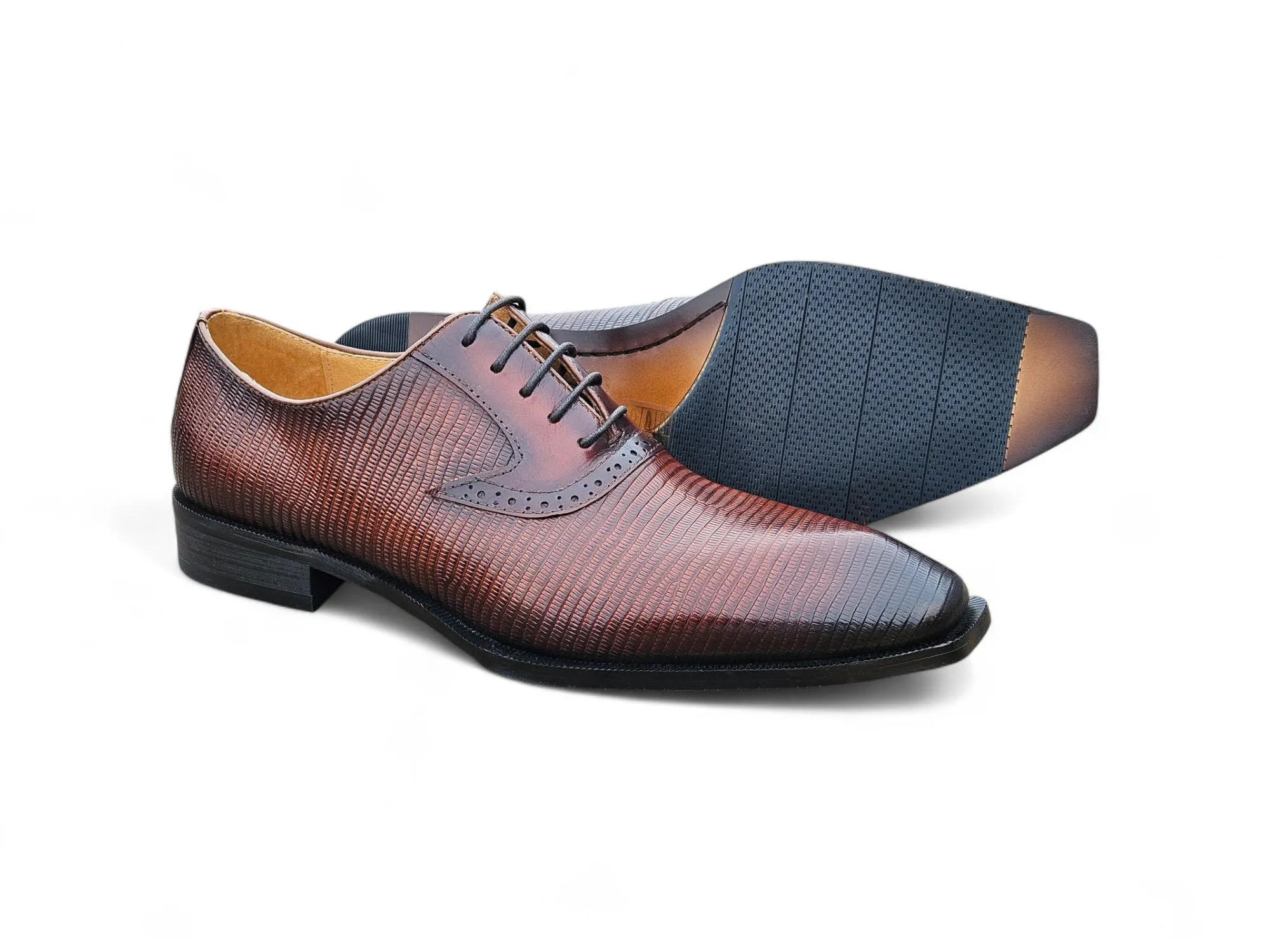 Milano Lizard Embossed Oxford Dress Shoes sold by Alberto Nardoni product image thumbnail 3