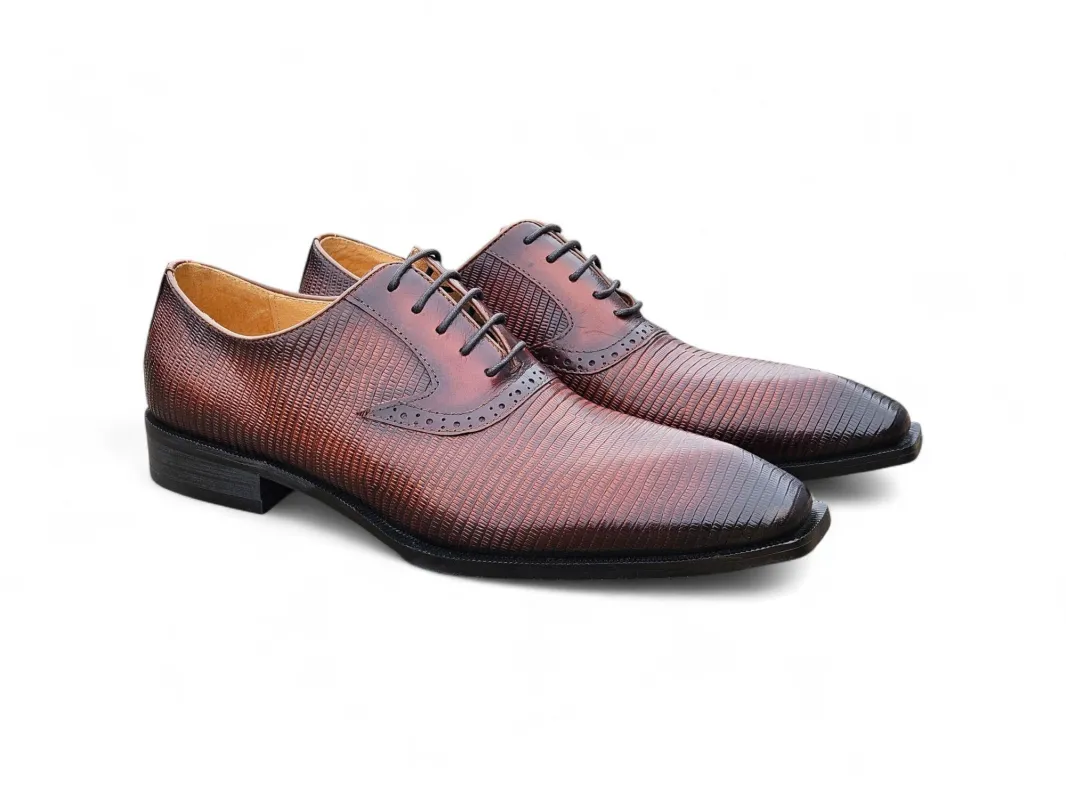 Milano Lizard Embossed Oxford Dress Shoes sold by Alberto Nardoni