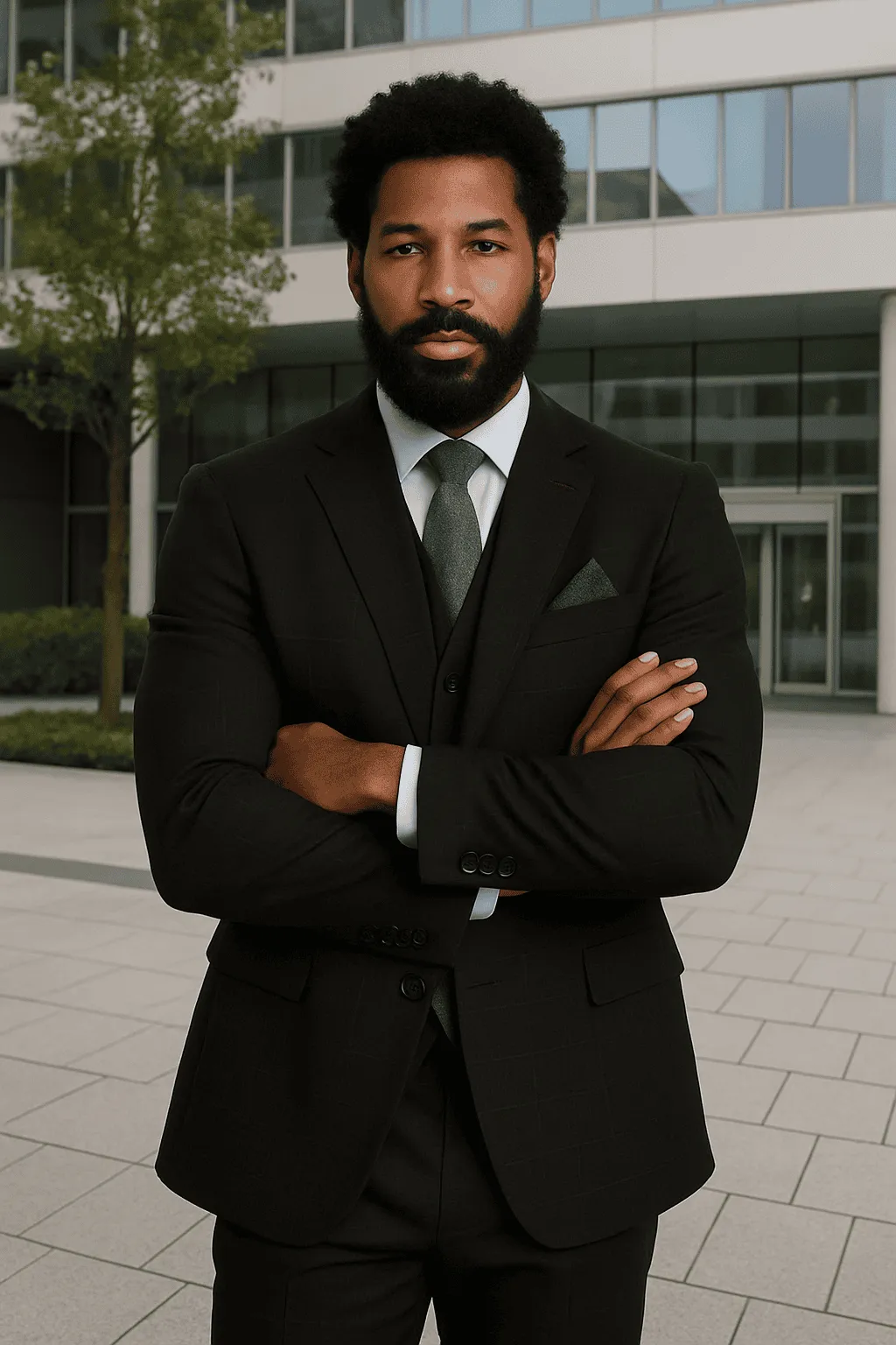 Wool Suit - Italian Made Business Suit by Statement Men's 3 Piece 100% Wool Modern Fit Suit - Sharp Plaid Pattern sold by Alberto Nardoni product image thumbnail 3