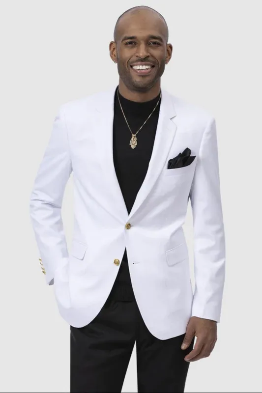 "EJ Samuel Men's Two-Button Club Blazer - Crisp White" sold by Alberto Nardoni