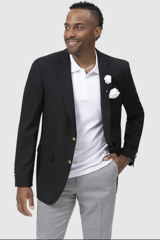 Men's Modern Black 2-Button Club Blazer by EJ Samuel sold by Alberto Nardoni