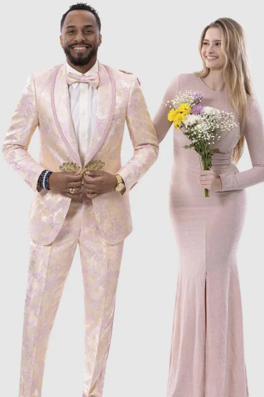 "EJ Samuel Gold & Pink Tuxedo Jacket for Weddings & Proms" sold by Alberto Nardoni