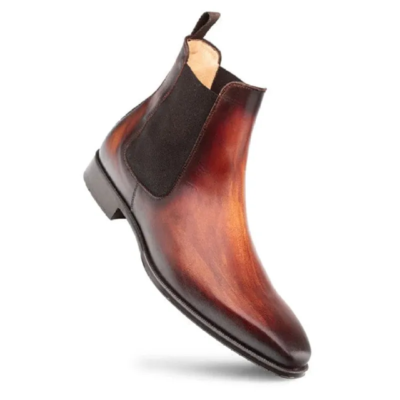 Cervantes Chelsea Boot Cognac Rust By Mezlan Made In Spain Brand sold by Alberto Nardoni