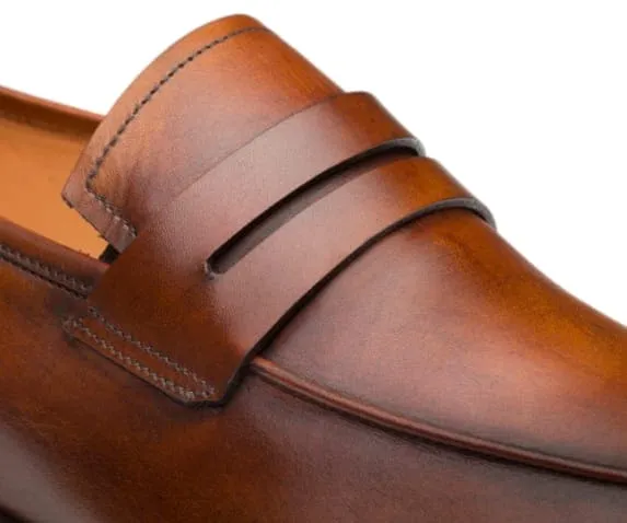 Calfskin Penny Loafer Cognac By Mezlan Made In Spain Brand sold by Alberto Nardoni product image thumbnail 5
