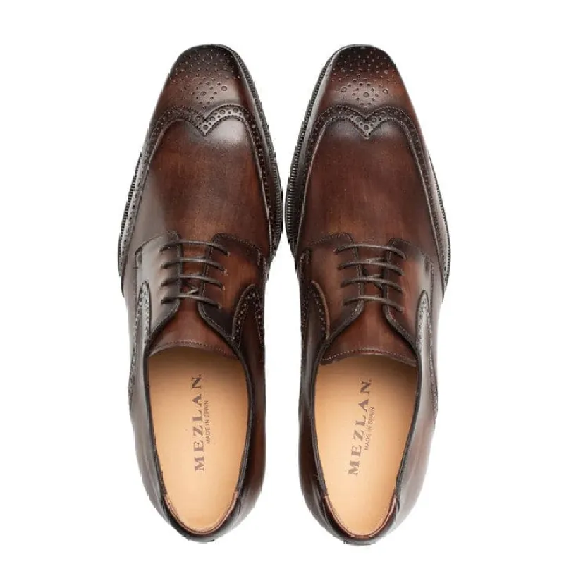 Tasso Wing Tip Derby Chestnut By Mezlan Made In Spain Brand sold by Alberto Nardoni
